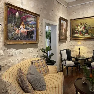 Get comfy! ! Inside and out seating.