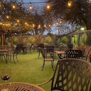 Lots of outdoor seating when inside is full.