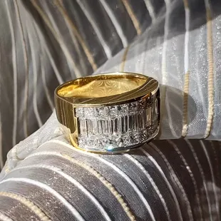 Diamond Band, 3.56 Carats of Fine F/G Color, VS Clarity Diamonds set in 18K Yellow Gold. Size 10, $9989.