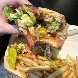 Grilled pork chop po' boy