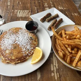 Blueberry Pancakes Turkey Sausage French Fries