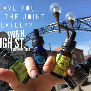 We have CBD-oil, edibles, eliquid, vapes, transdermal, patches.