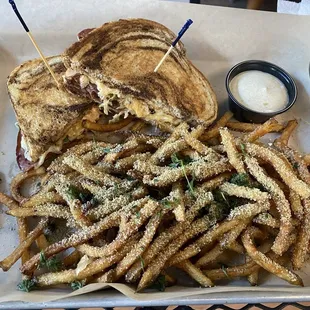 Reuben with truffle fries