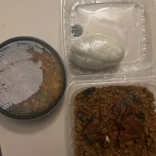 a meal in a plastic container