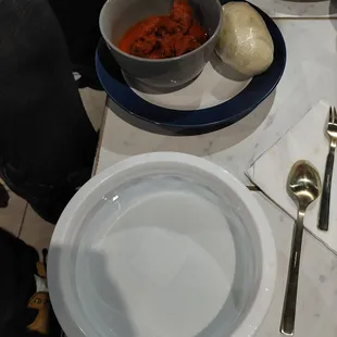 Red Stew with goat and pounded yam