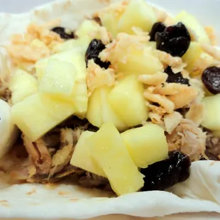 Cheriyaki Taco (pulled pork, dried cherries, teriyaki, pineapple)