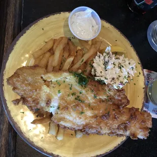 Fish and Chips - a very generous portion.
