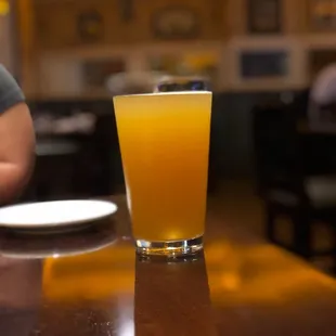 a glass of orange juice