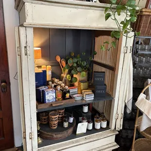 Inside -- at the 'for sale' cabinet (items to buy) -- on Wednesday afternoon, 11 December 2024