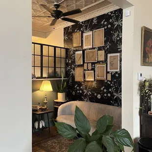 the living room and dining area