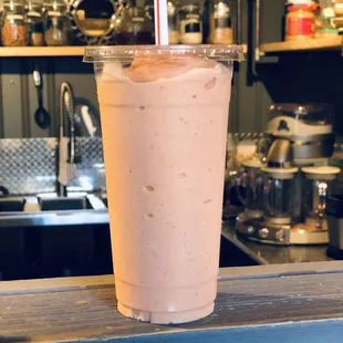 ~ &quot; Just Peachy&quot; Blend. Added protein &amp; strawberries. ~