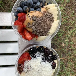 The nor'easter and whalehead açaí bowls (from top to bottom)