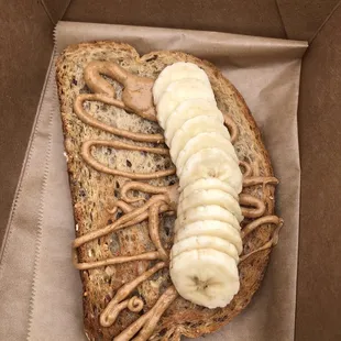 I ordered the Organic Peanut Butter Banana Toast -- but they made it with almond butter instead