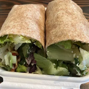 Greek Wrap with chicken.