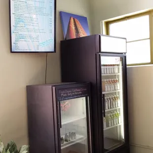 Refrigerator with all the juice.
