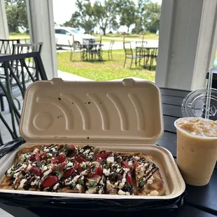 Bruschetta and Peach Smoothie