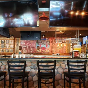 Clean and inviting bar area.