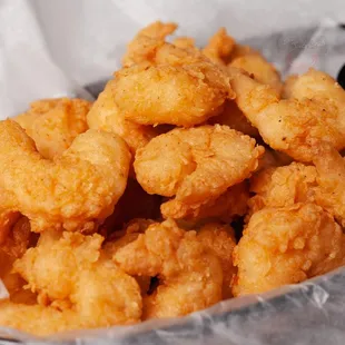 a basket of fried shrimp