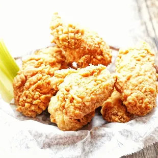 a basket of fried chicken
