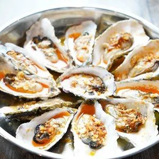a plate of oysters