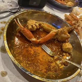 12. Half lb. Snow Crab, 1/2 lb. Shrimp no Head, 1 Lobster Tail, 3 Eggs, 1 Corn and 1 Potato