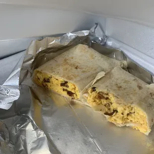 Bacon egg cheese burrito