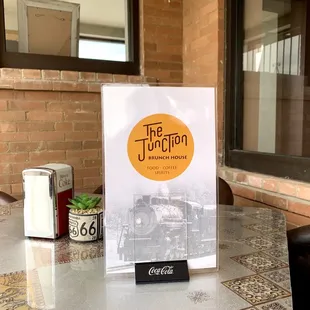 a menu on a table