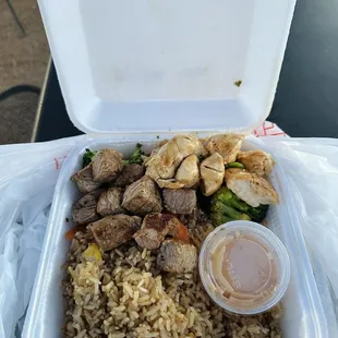 Chicken &amp; Steak Combination Fried Rice