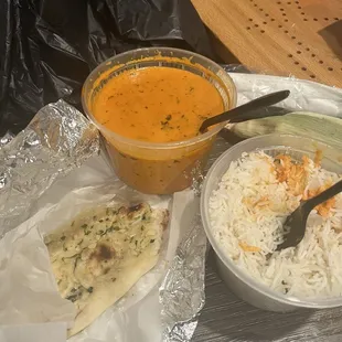 Butter chicken  Garlic something lol