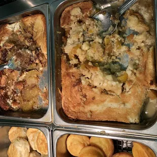 Peach cobbler and apple cobbler