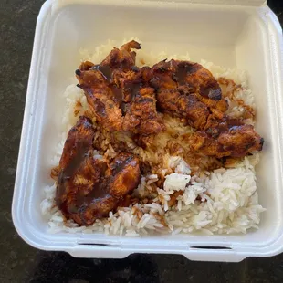 a take out box of food