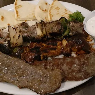 Lamb Combo with Chicken Kabob and Gyro