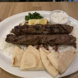 Ground Lamb Kabob Dinner