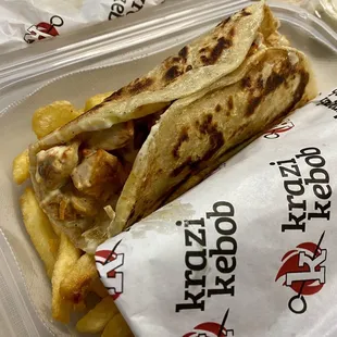 2 Chicken Kati Rolls with Fries