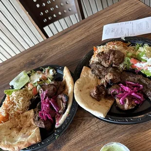 Lamb kabob &amp; beef kabob