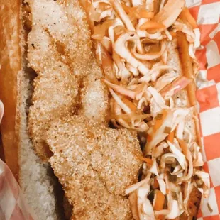 Fried catfish po'boy