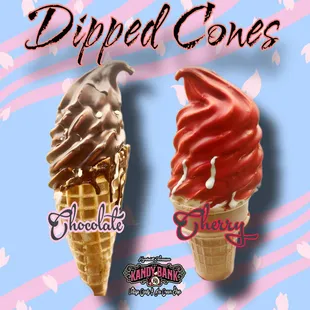 two ice cream cones