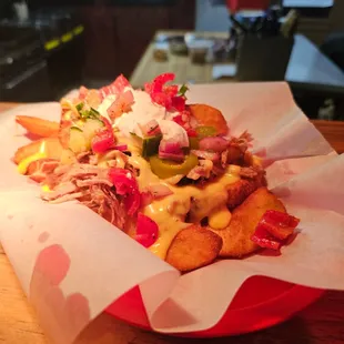 Load Pulled Pork Potato Wedges