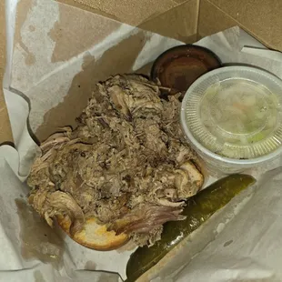 Was pleasantly surprised the sauce came on the side. The BBQ sauce was tasty! Wish I would've asked for more.