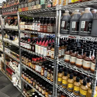 a wide selection of barbecue sauces