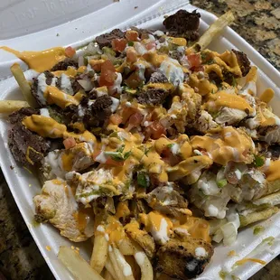 Lamb fries with chicken