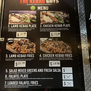 The Kebab Guys Menu 2024