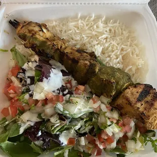 Chicken kebab plate