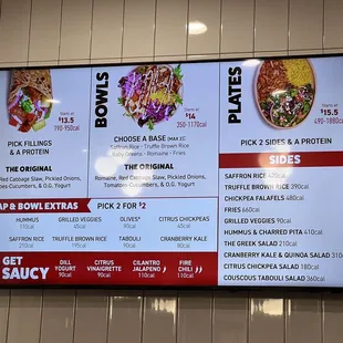 Menu as of January 2025
