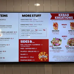 Menu as of January 2025