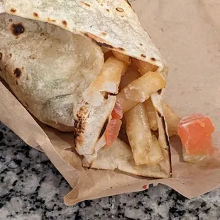 Fries Wrap with Doner Chicken. As much as I want to say I loved it, I didn&apos;t :(