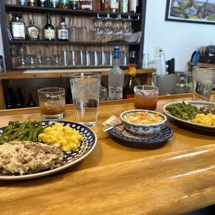 Steak cube special w chicken noodle an some bloodys