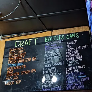 Beer list.