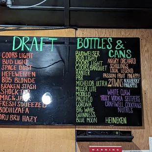 Beer menu.