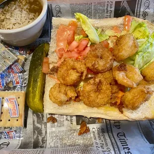 Shrimp po boy and gumbo